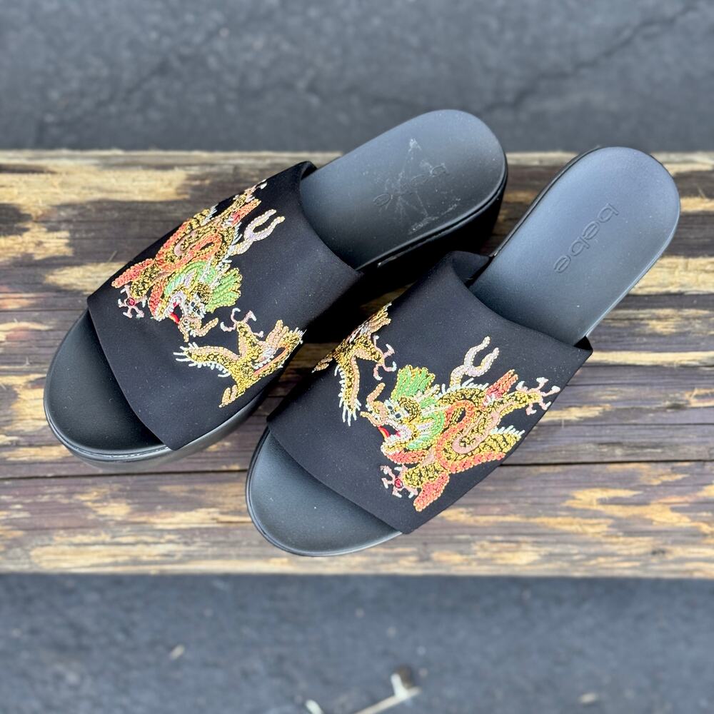 Y2k Bebe Dragon Platform Slides Size 9 - image 3